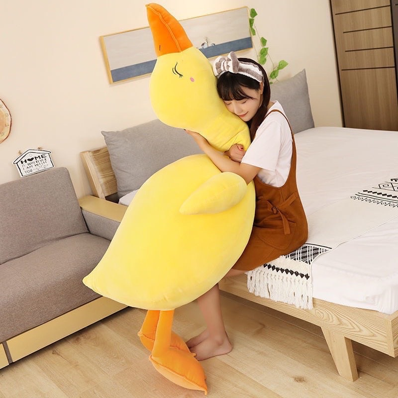 Gấu Bông Vịt Trầm Cảm Size 60Cm Siêu Dễ Thương, Gối Ôm Chất Liệu Nỉ Nhung Mềm Mịn Cho Bé