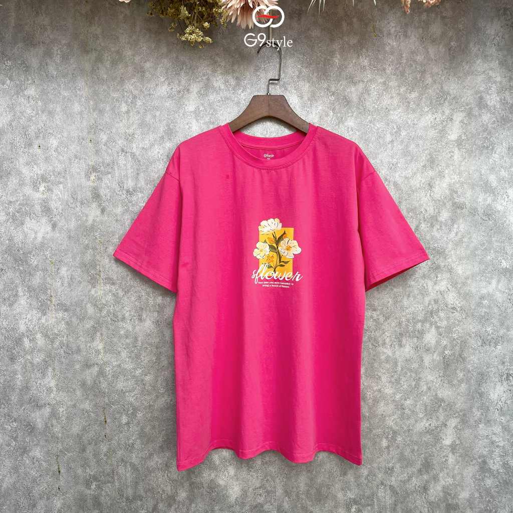 Áo thun cotton nữ Flower G9 STYLE, áo cotton thời trang thoáng mát phong cách trẻ trung năng động