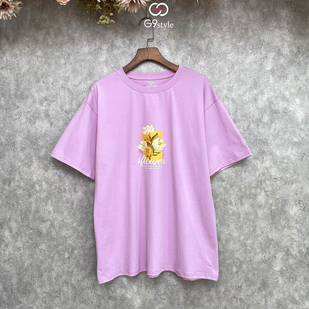Áo thun cotton nữ Flower G9 STYLE, áo cotton thời trang thoáng mát phong cách trẻ trung năng động
