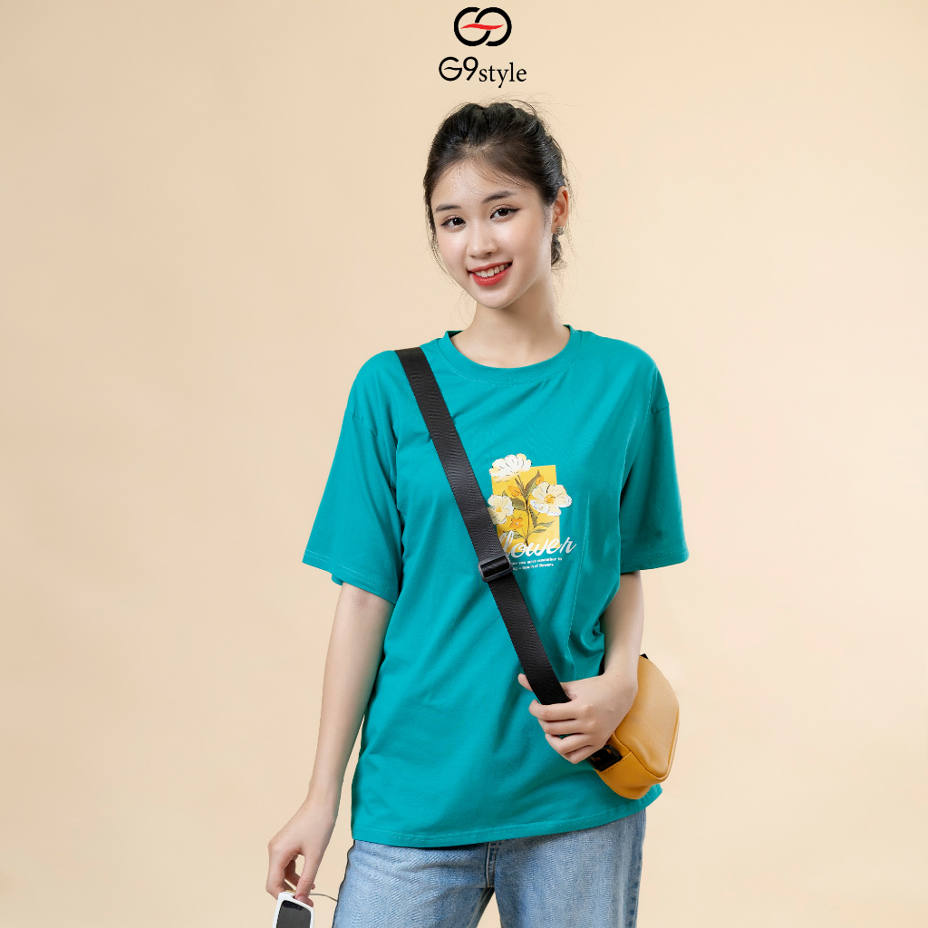 Áo thun cotton nữ Flower G9 STYLE, áo cotton thời trang thoáng mát phong cách trẻ trung năng động