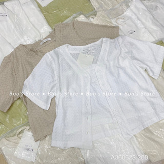Áo croptop nhiều cúc co dãn hàng quảng châu boo's store