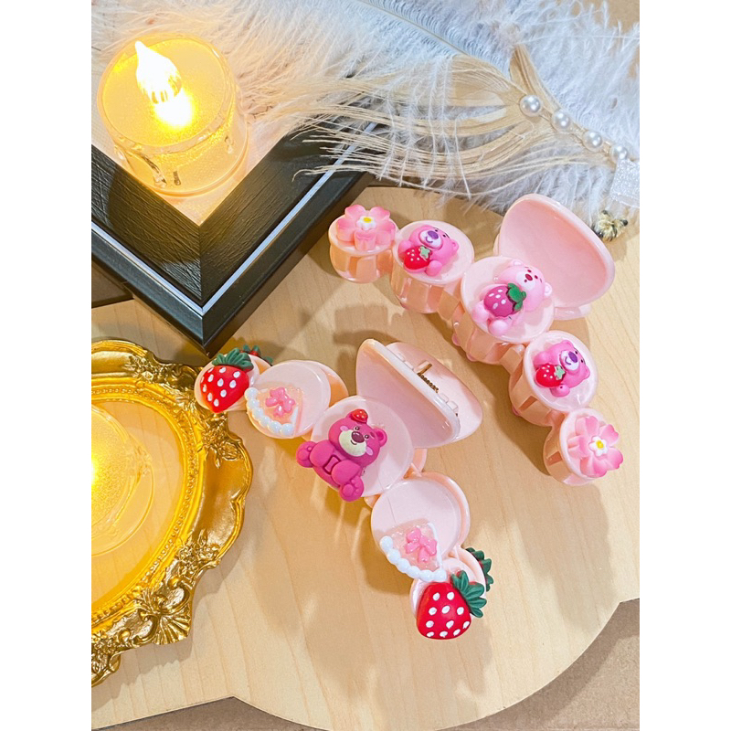 🍓Kẹp tóc càng cua hình gấu dâu phong cách dễ thương cho nữ 🍓