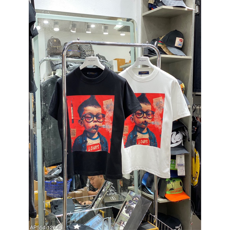 Áo phông L.v trẻ con hút thuốc ,hoạ tiết nổi bật. Fom dáng cực đẹp new2023