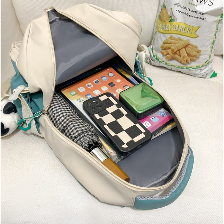 Balo cỡ lớn nhiều ngăn Happy họa tiết caro - Cặp sách đi học siêu chống nước phong cách Unisex cho cả nam nữ đẹp độc rẻ