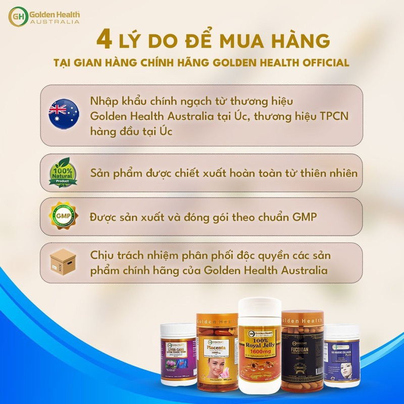 [GOLDEN HEALTH] Viên sữa ong chúa - Royal Jelly 1600mg hộp 100 Viên