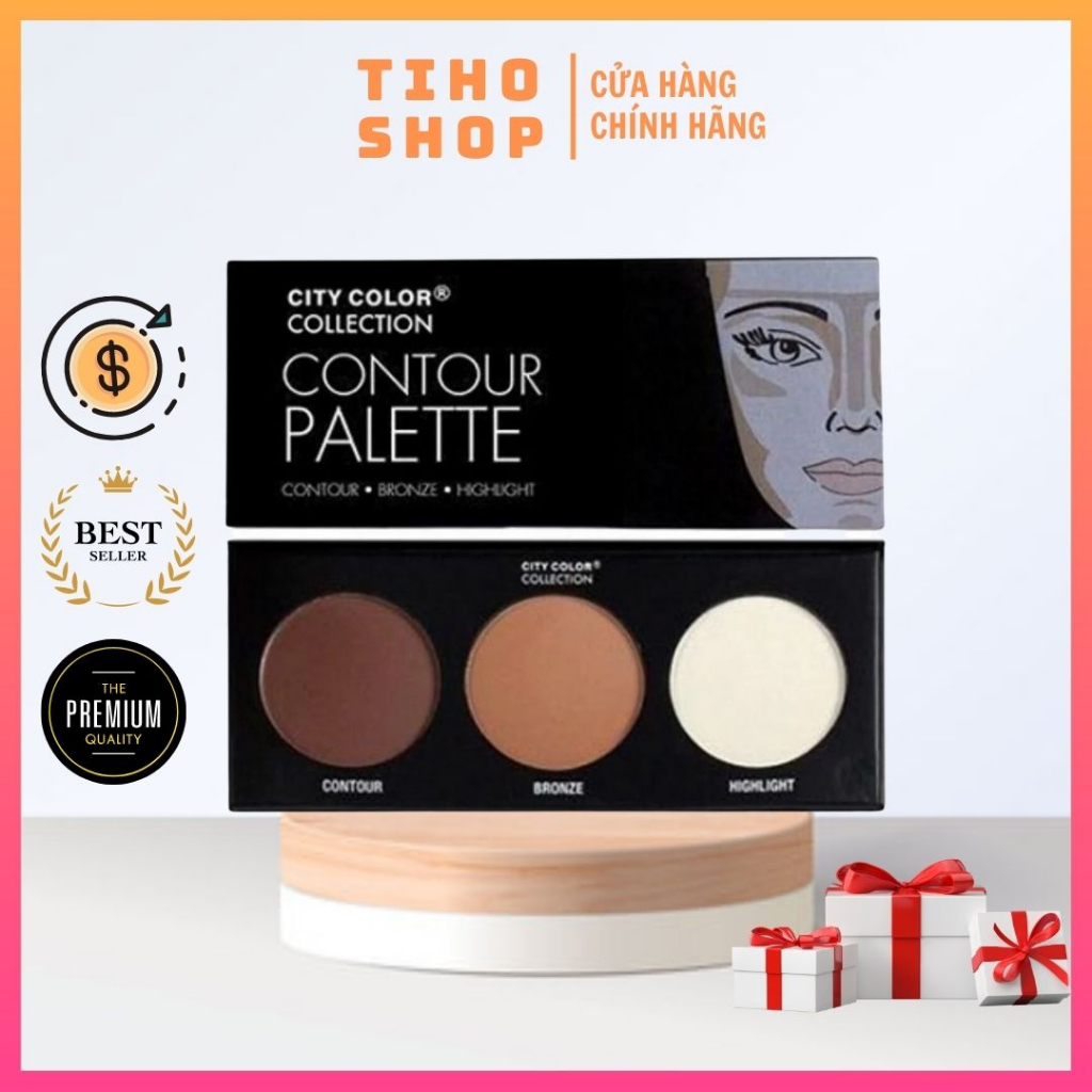 Bảng Phấn Tạo Khối Và Highlight 3 ô City Color Contour Palette