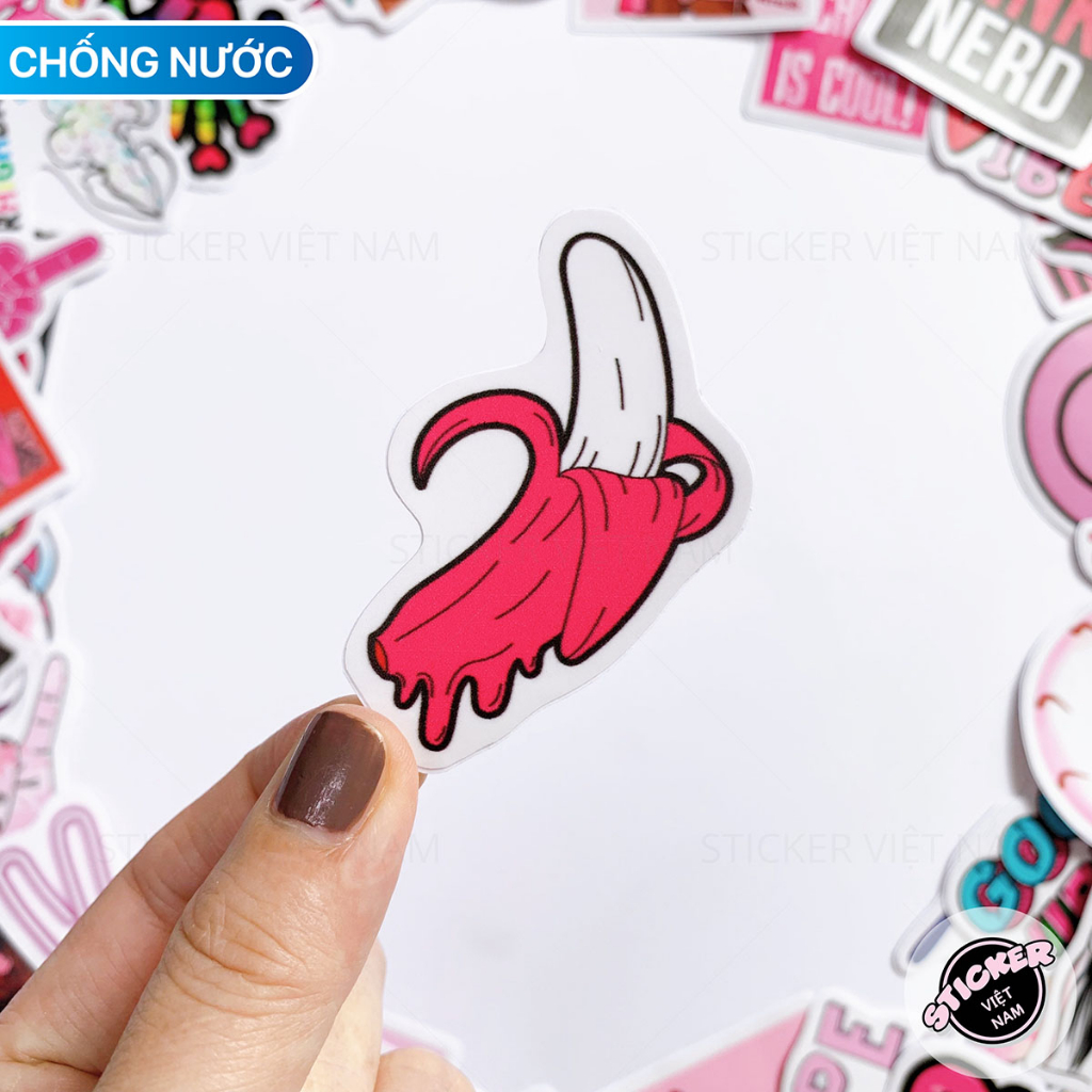 Sticker Hồng Ngầu - Swag Pink Chống Nước Decal PVC Dán Trang Trí Laptop Nón Bảo Hiểm | Sticker Việt Nam