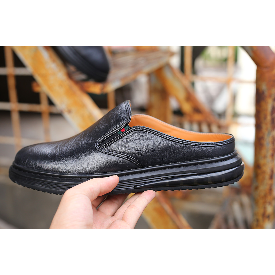 Giày da bò sục nam BS11 đế lót mát xa