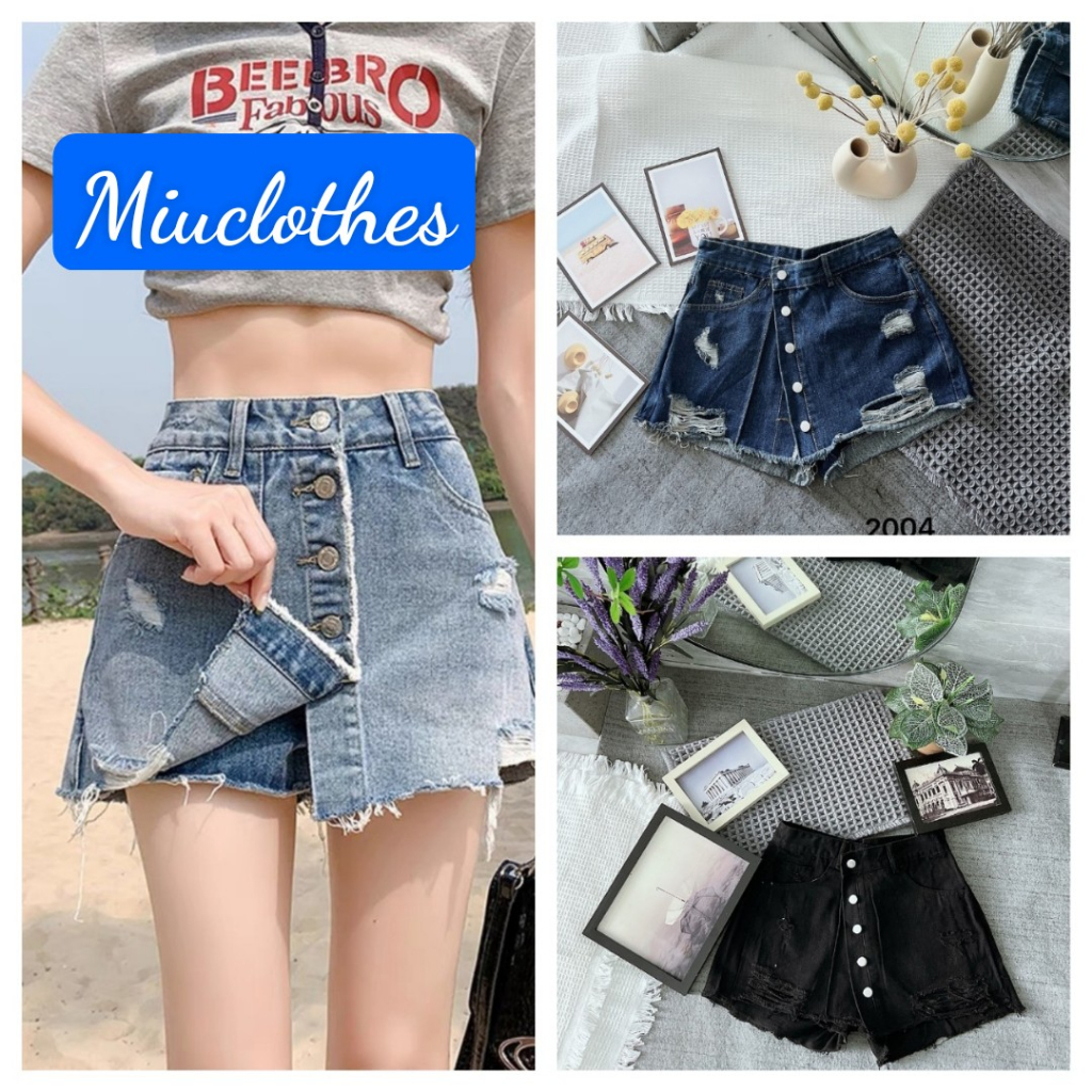 MS 2004 Quần Short Giả Váy Jeans Bigsize - Nút Kiểu.55-85 ký. Hàng VNXK#Miuclothes