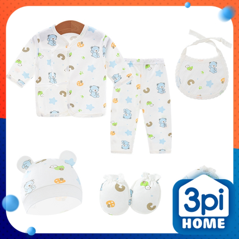 Set 6 món bộ đồ sơ sinh Doodle Jamie cho bé (quần, áo, mũ, bao tay, bao chân, yếm) dành cho bé 0-3 tháng
