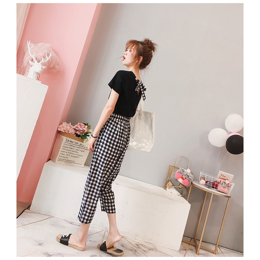 Set quần lửng áo cách điệu vải ccotton mặc thoải mái cho mùa hè, đồ bộ mặc nhà nữ siêu hot siêu xinh M21