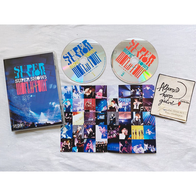 Super Junior Album DVD Super show 5 khui seal, gồm 2 Dvd và Mini booklet như hình