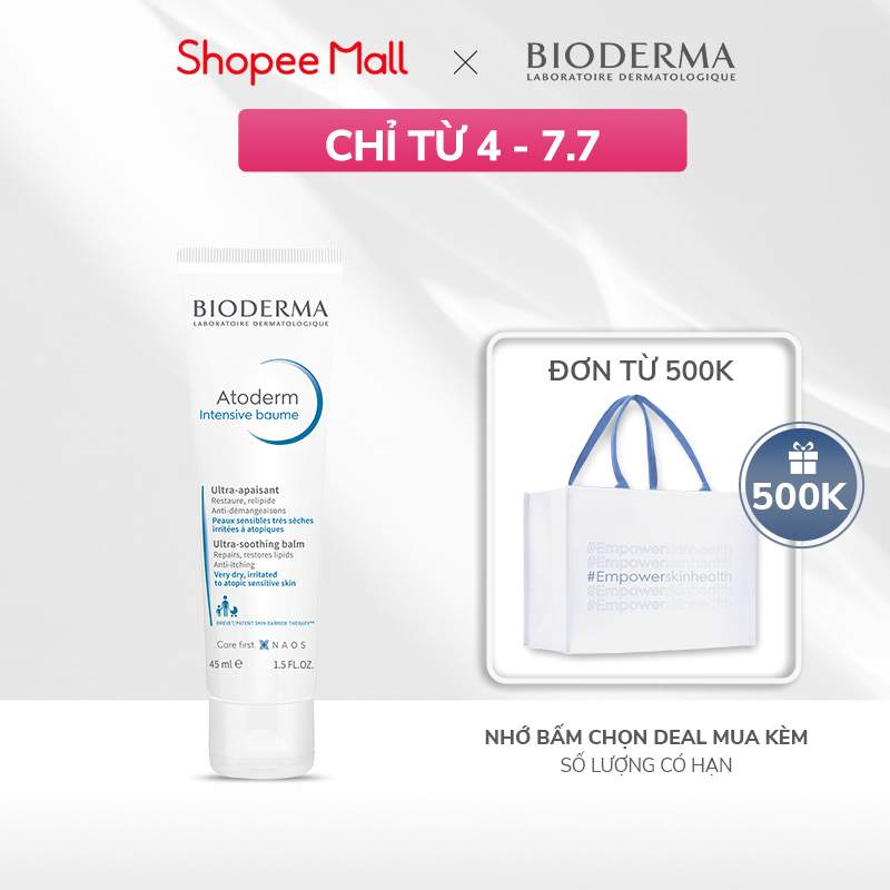 Kem dưỡng ẩm chuyên sâu cho da rất khô và viêm da cơ địa Bioderma Atoderm Intensive Baume - 45ml