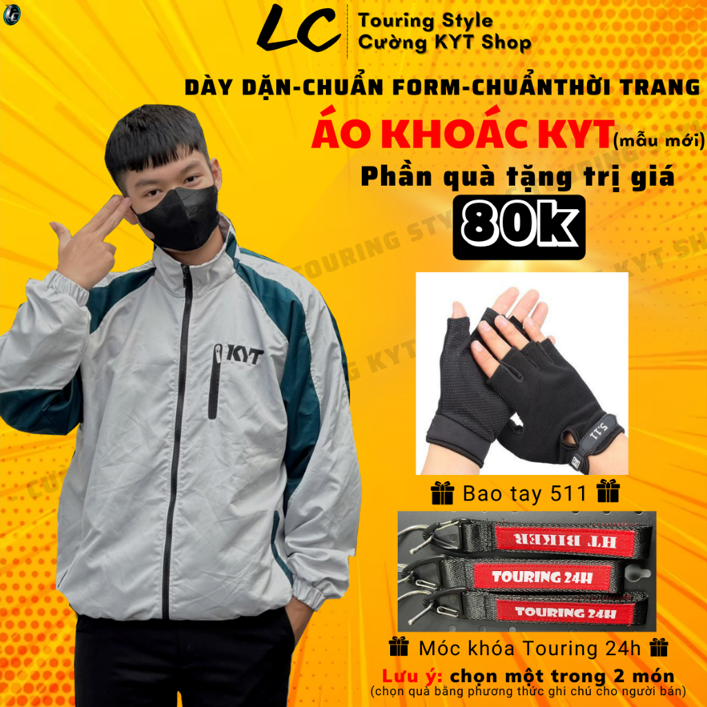 Áo khoác KYT V2 Form rộng trọng lượng 600g - LC TOURING SATYLE - Cường KYT Shop.