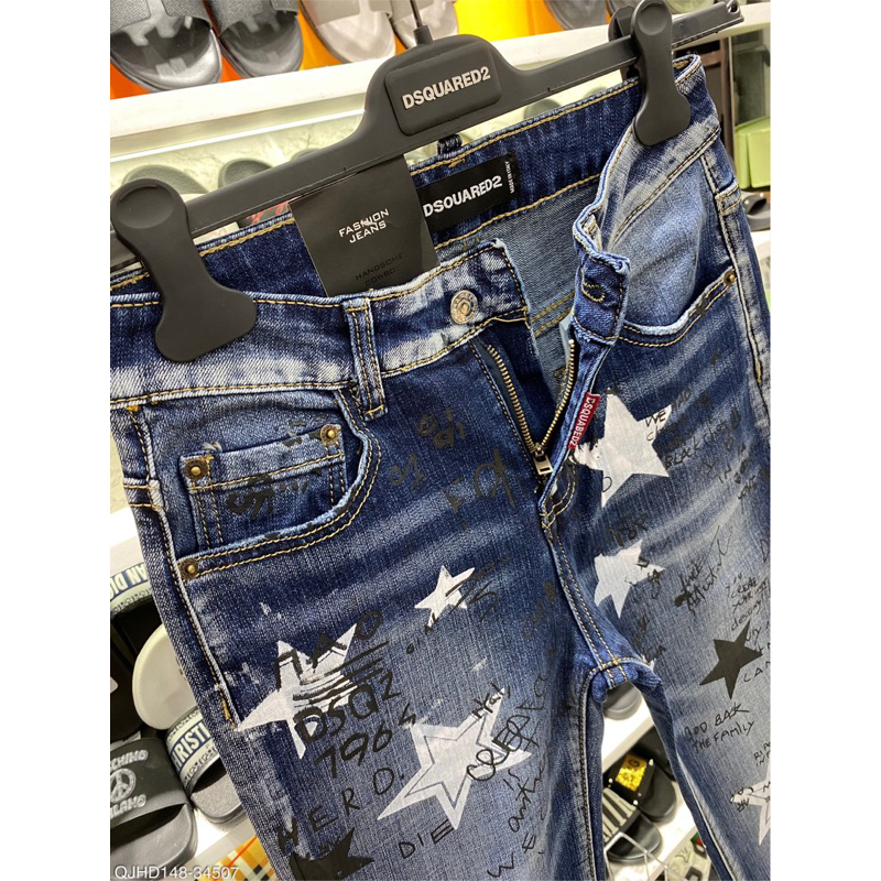 Quần bò jean hoạ tiết ngôi sao thời trang cao cấp ,thích hợp đi chơi.New 2023
