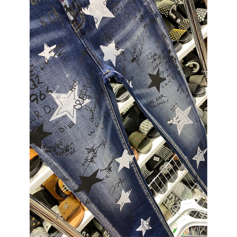 Quần bò jean hoạ tiết ngôi sao thời trang cao cấp ,thích hợp đi chơi.New 2023