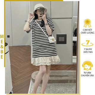 Đầm váy bầu công sở mùa hè dáng suông đuôi cá - đầm bầu babydoll mặc trước và sau sinh freesize