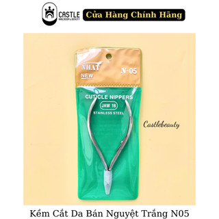 • kềm cắt da bán nguyệt trắng mạ inox - castle