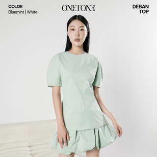 Áo kiểu nữ Onetone tay bồng cổ tròn Deban