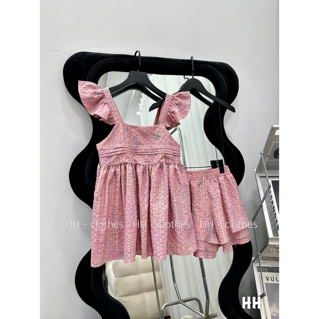 Set đồ nữ cộc sang chảnh cá tính đi chơi mùa hè SET BỘ 2 DÂY HỒNG TAY BÈO CHẤT NHĂN KÈM TAG
