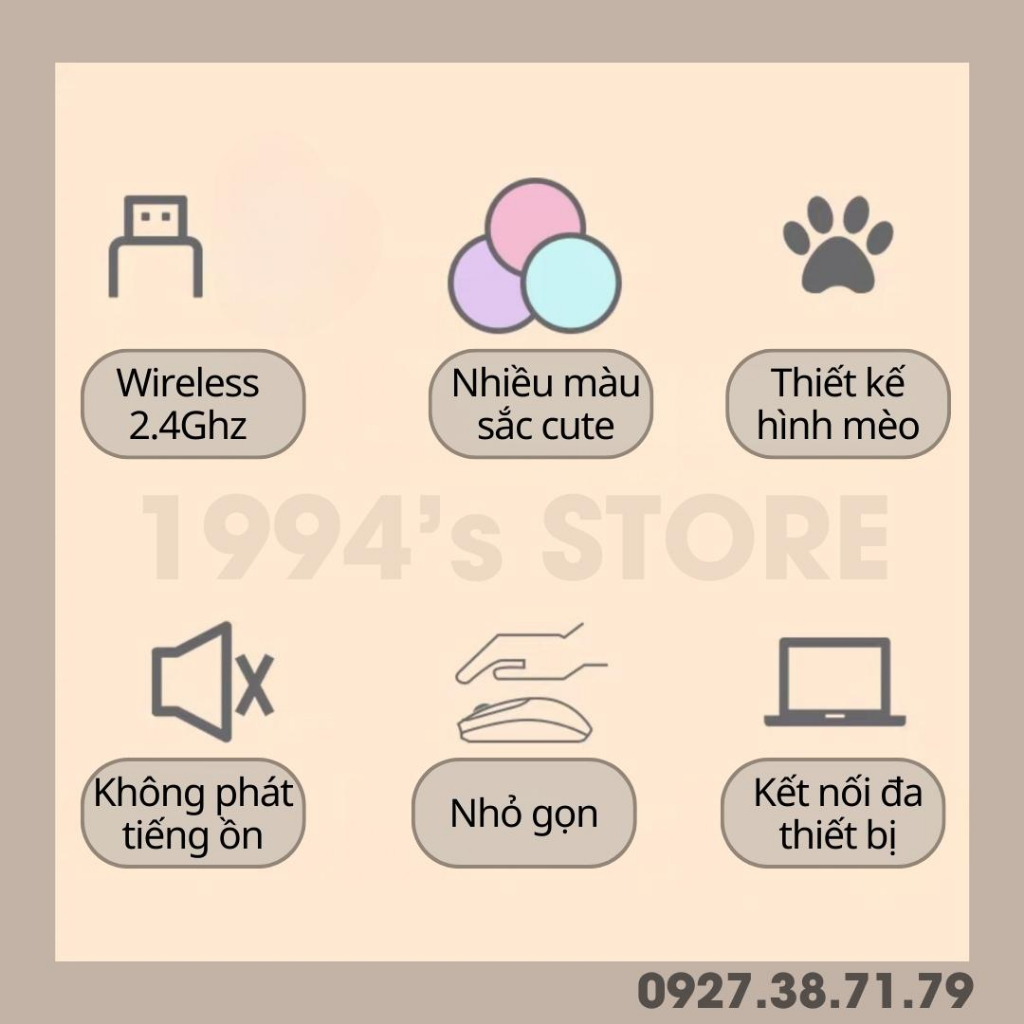 Chuột không dây Ferris Hand MOFII M3 Wireless 2.4Ghz nhiều màu xinh xắn dễ thương - Dùng cho PC, Laptop, Tivi