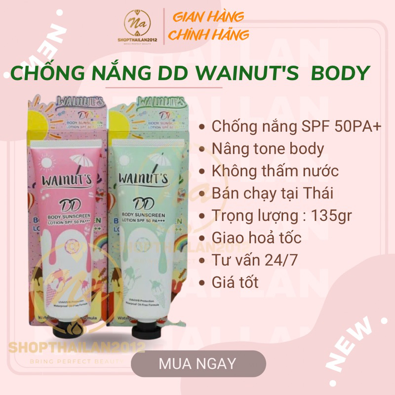 01 Tuýp Kem Chống Nắng Dưỡng Trắng Toàn Thân WALNUT'S DD 135gr Thái Lan
