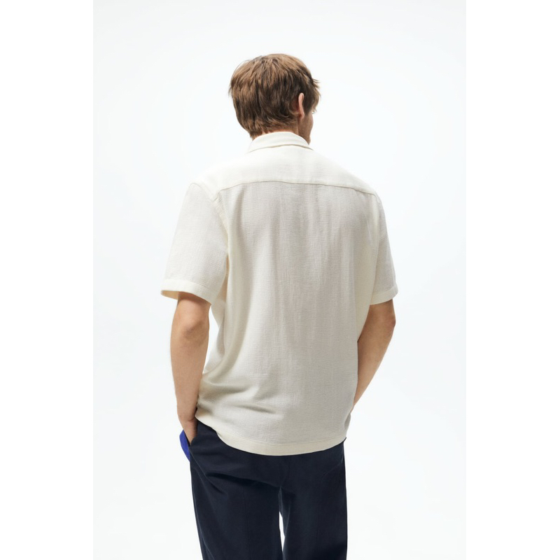 Áo sơ mi ngắn tay Zara authentic TEXTURED size M