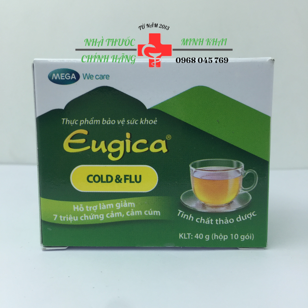 Trà EUGICA COLD & FLU (Hộp 10 gói x 4 g) - Tinh chất thảo dược hỗ trợ giảm 7 triệu chứng cảm cúm