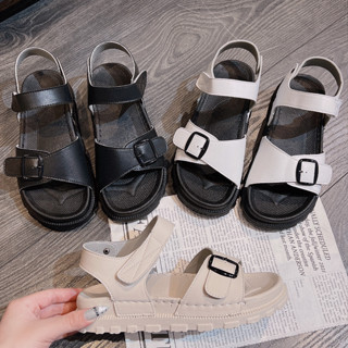  Dép Sandal Nữ Ulzzang LOẠI 1 - Giày Sandal Nữ Đi Học Đế Cao 4cm Quai Ngang Khuy Cá Tính Sang Chảnh 