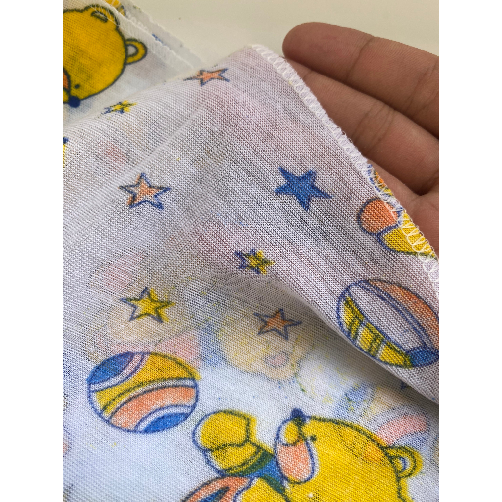 Tã chéo cotton sơ sinh sét 10 chiếc hình gấu dễ thương