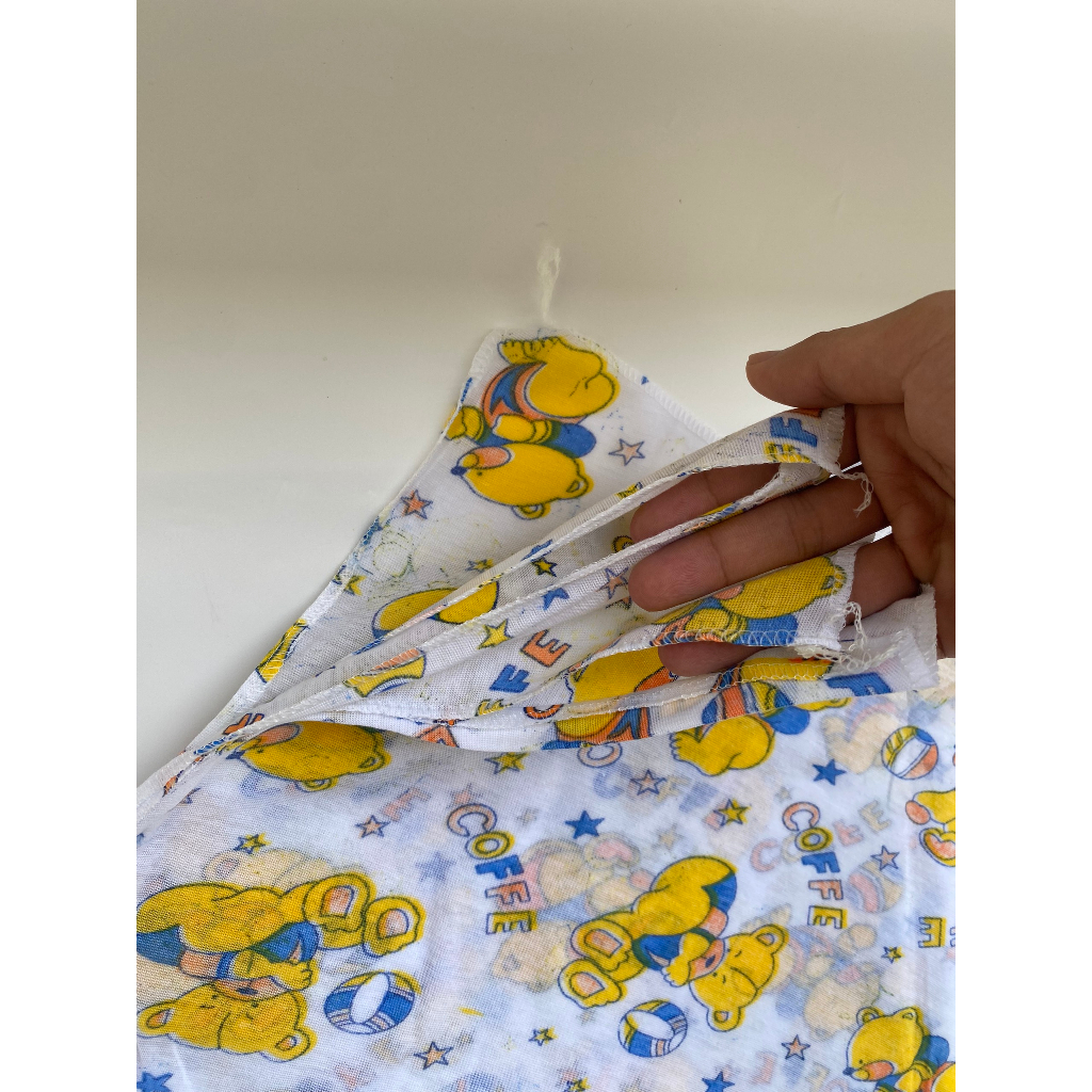 Tã chéo cotton sơ sinh sét 10 chiếc hình gấu dễ thương