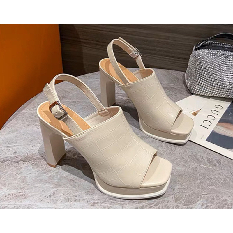 Sandal đế đúp hở mũi da thật quảng châu cao cấp