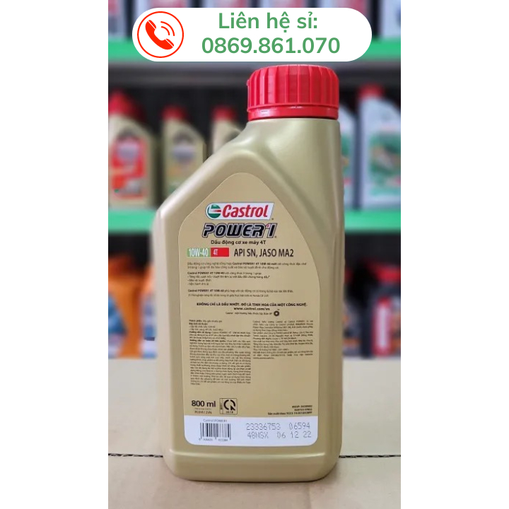 Nhớt xe số CASTROL POWER1 10W40 800ml