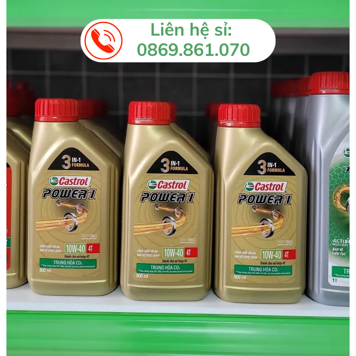 Nhớt xe số CASTROL POWER1 10W40 800ml