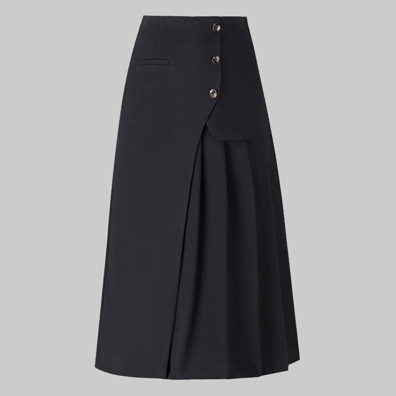 Chân váy dài xếp ly bigsize 55-90kg chất cotton len mặc mát ít nhăn lưng thun siêu tôn dáng có túi