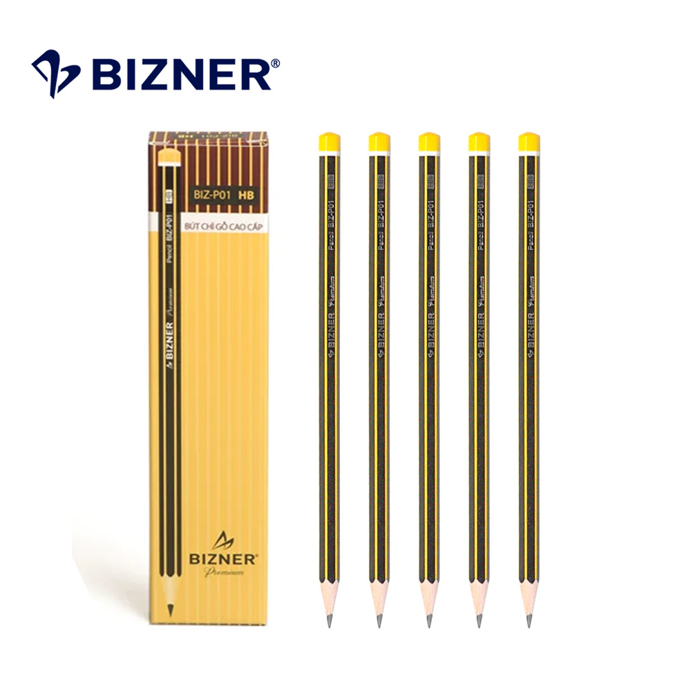 HỘP 10 cây bút chì gỗ H - HB - 2B cao cấp 𝑻𝒉𝒊𝒆̂𝒏 𝑳𝒐𝒏𝒈 Bizner BIZ-P01 BIZ-P02 BIZ-P03