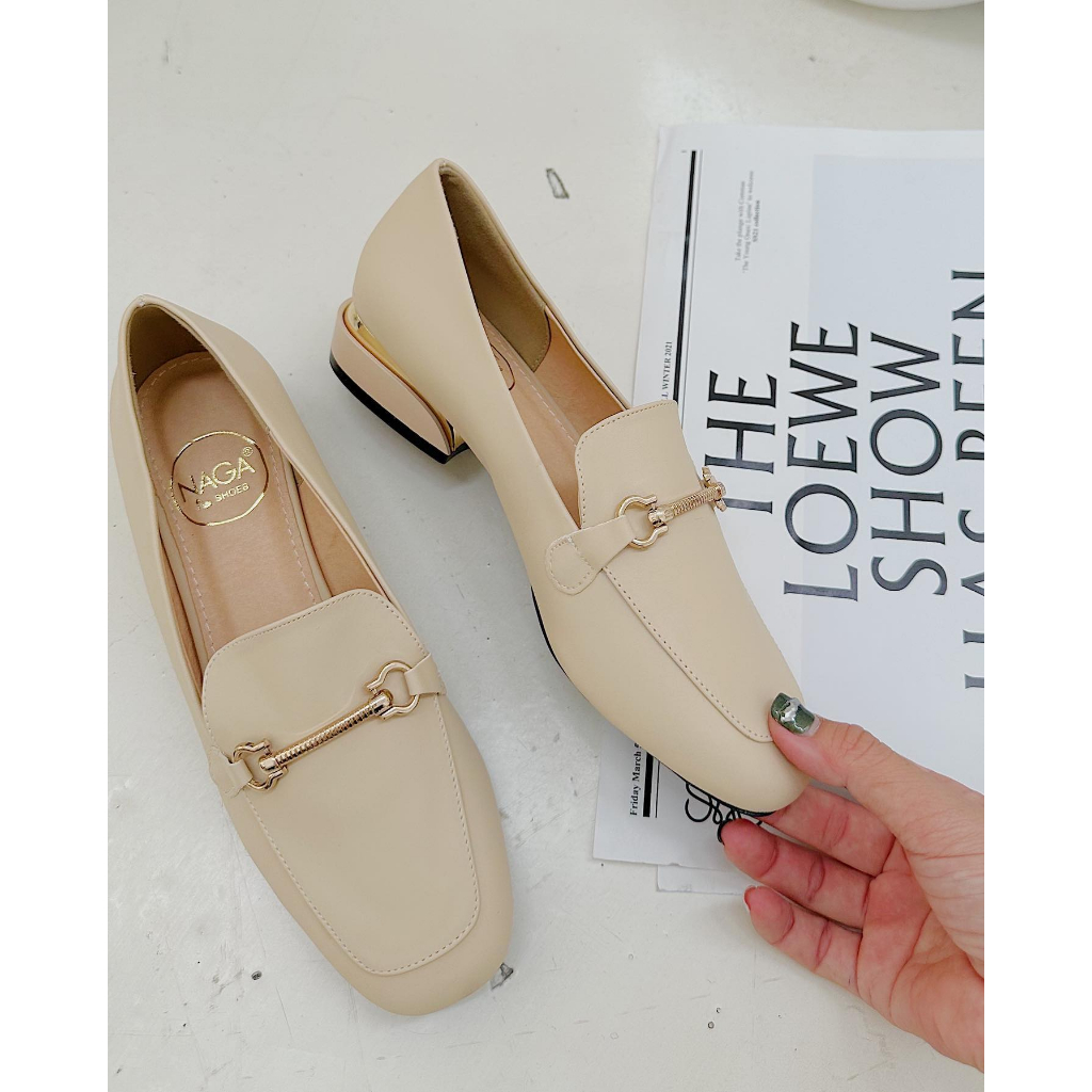 BÚP BÊ NAGASHOES PHỐI KHÓA XOẮN GÓT MẠ VÀNG 3P NAB60