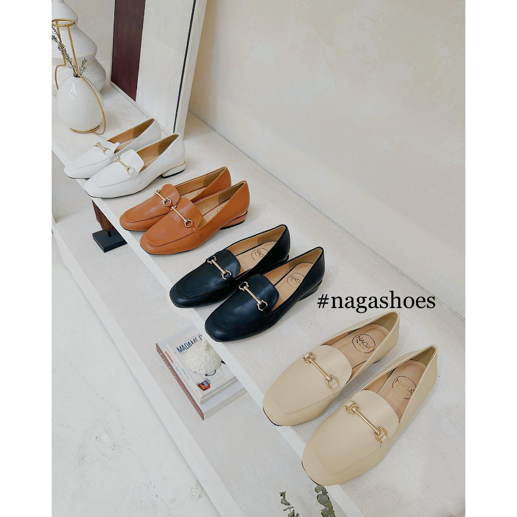 BÚP BÊ NAGASHOES PHỐI KHÓA XOẮN GÓT MẠ VÀNG 3P NAB60