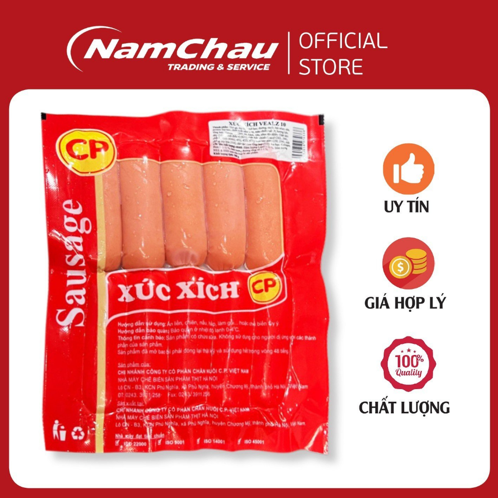 Xúc xích Vealz CP 8 cây|10 cây thơm ngon từ thịt heo tươi sạch 100%
