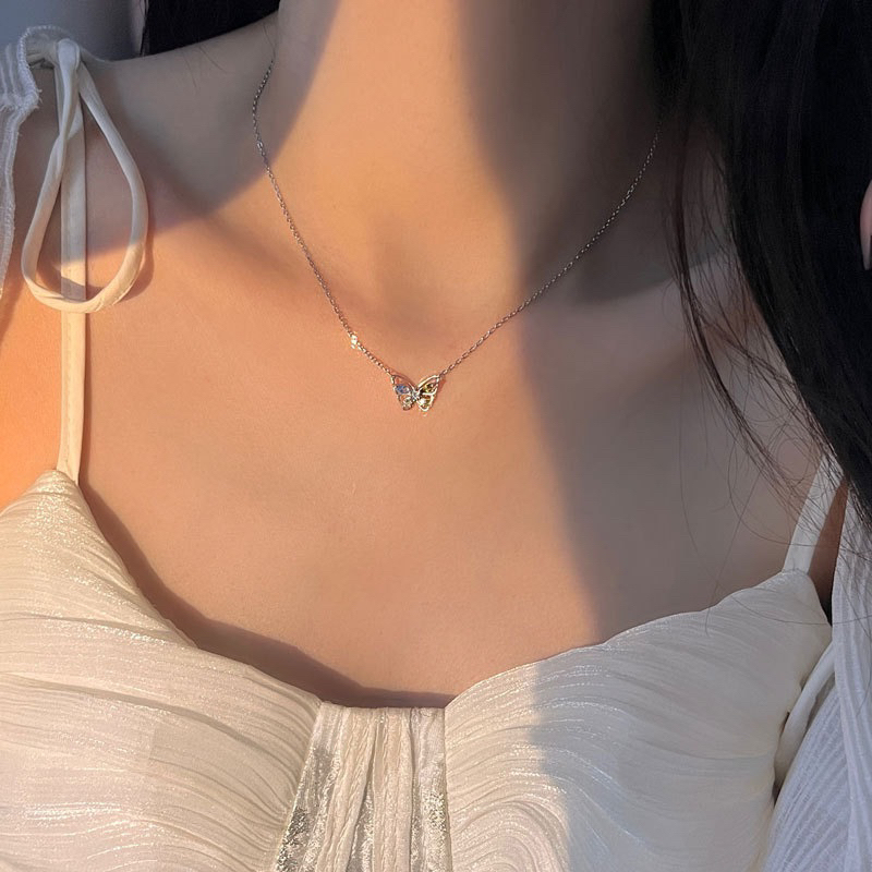 Dây chuyền bạc bướm 4 màu Choco Jewelry