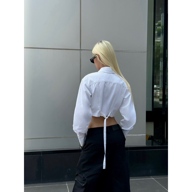 Liniss - CROPPED WHITE SHIRT