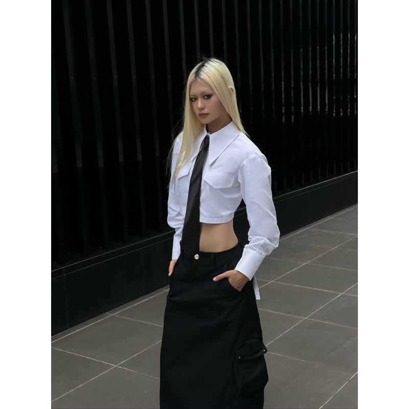 Liniss - CROPPED WHITE SHIRT