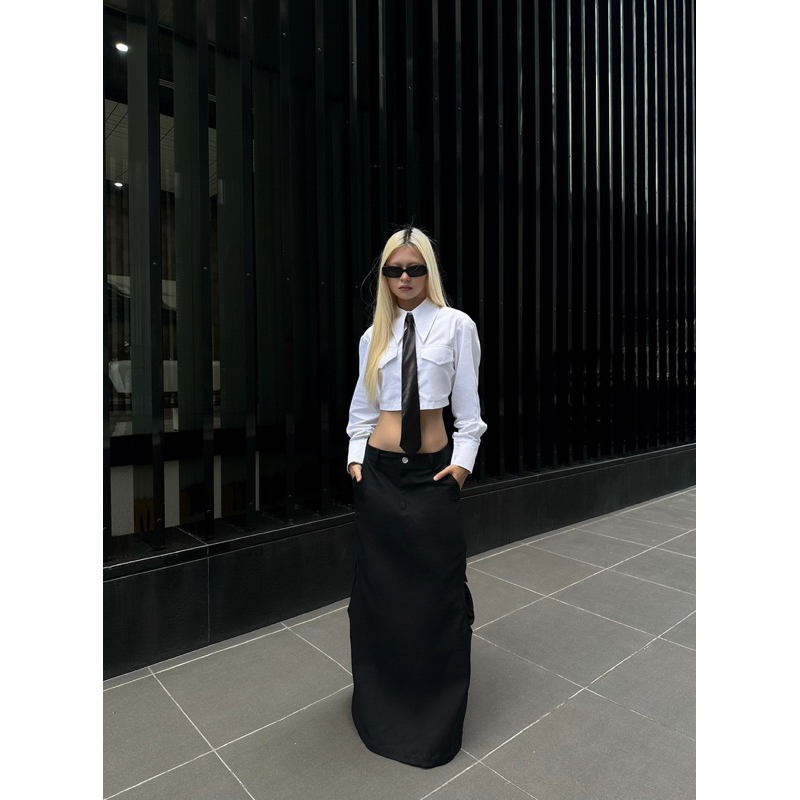 Liniss - CROPPED WHITE SHIRT