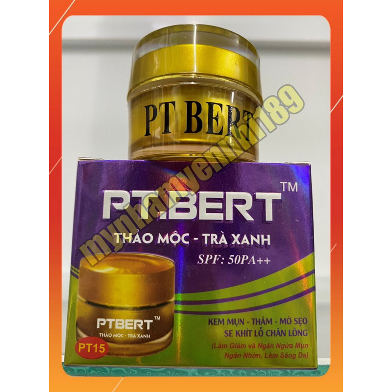 Kem pt bert thảo mộc trà xanh Mụn thâm mờ sẹo se khít lỗ chân lông(hộp 10g)