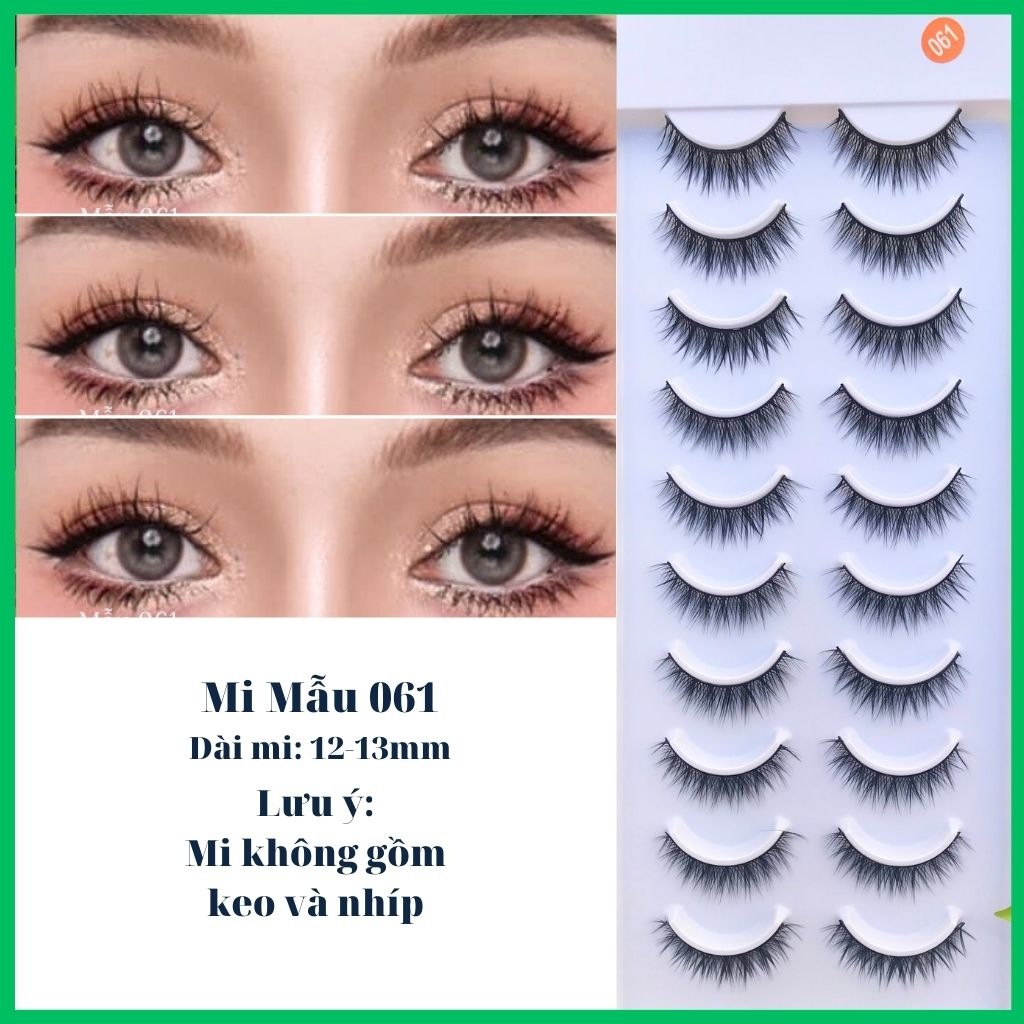 Lông Mi Giả, Mi Chồn Tự Nhiên Mềm Nhẹ (10 cặp/ 1 Hộp) Nội Địa Trung