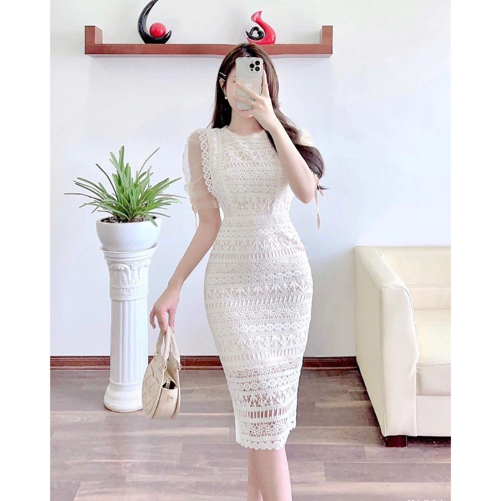 Đầm Ren Body Phối Tay Lưới Sang Trọng D0780