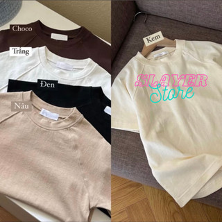 Áo baby tee raglan trơn trẻ trung năng động chất vải cotton dày