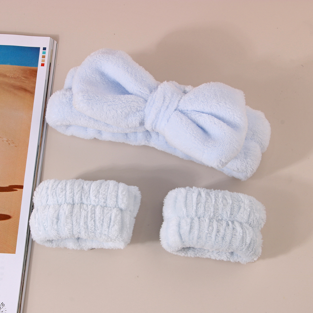 Bộ băng đô rửa mặt tẩy trang chất nhung san hô cao cấp JULYHOMEWEAR