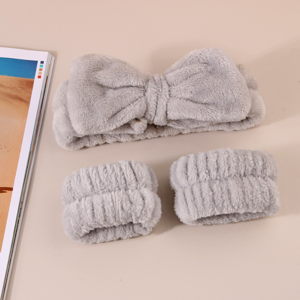 Bộ băng đô rửa mặt tẩy trang chất nhung san hô cao cấp JULYHOMEWEAR