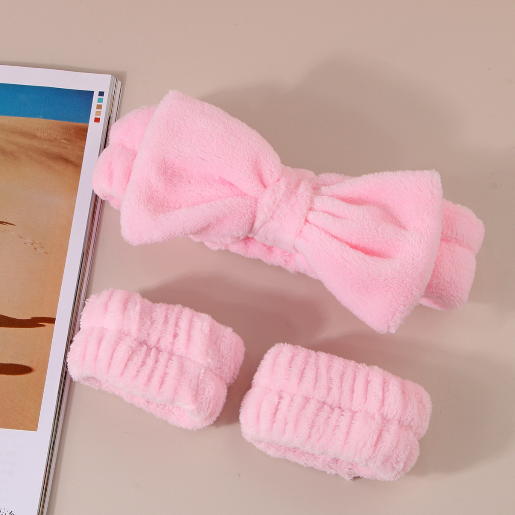 Bộ băng đô rửa mặt tẩy trang chất nhung san hô cao cấp JULYHOMEWEAR